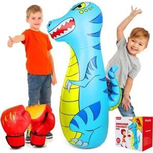 47" Inflatable Punching Bag Dinosaur Bop Bag for Kids